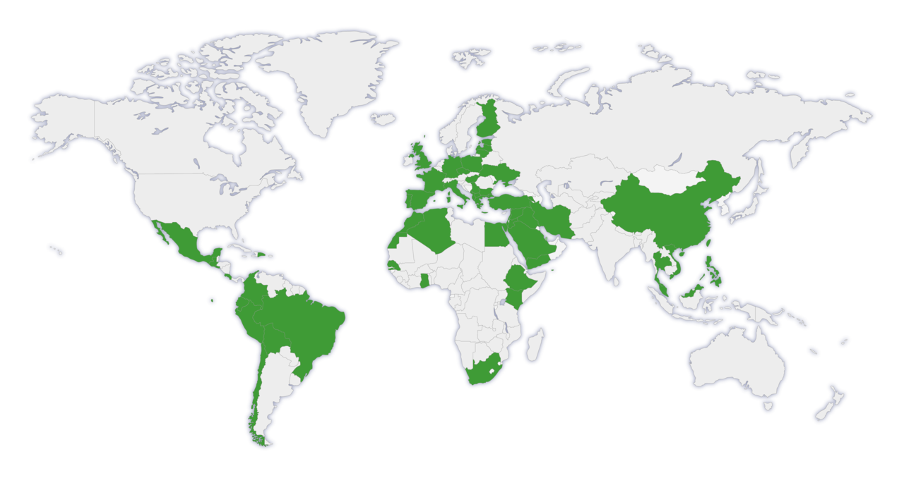 PRESENCIA EN MÁS DE 50 PAISES EN 5 CONTINENTES